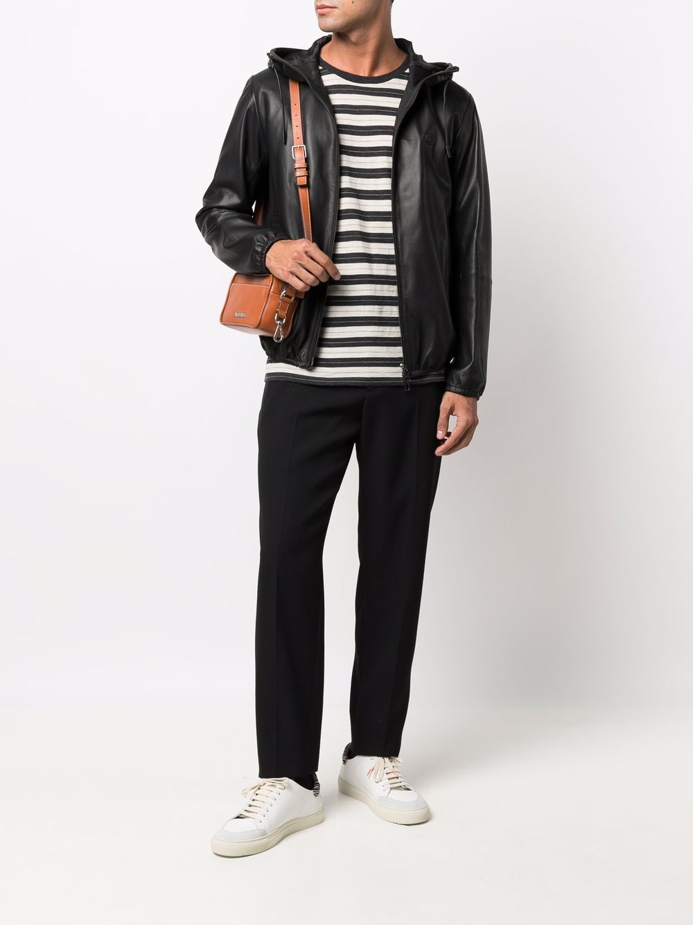 Zipped leather jacket