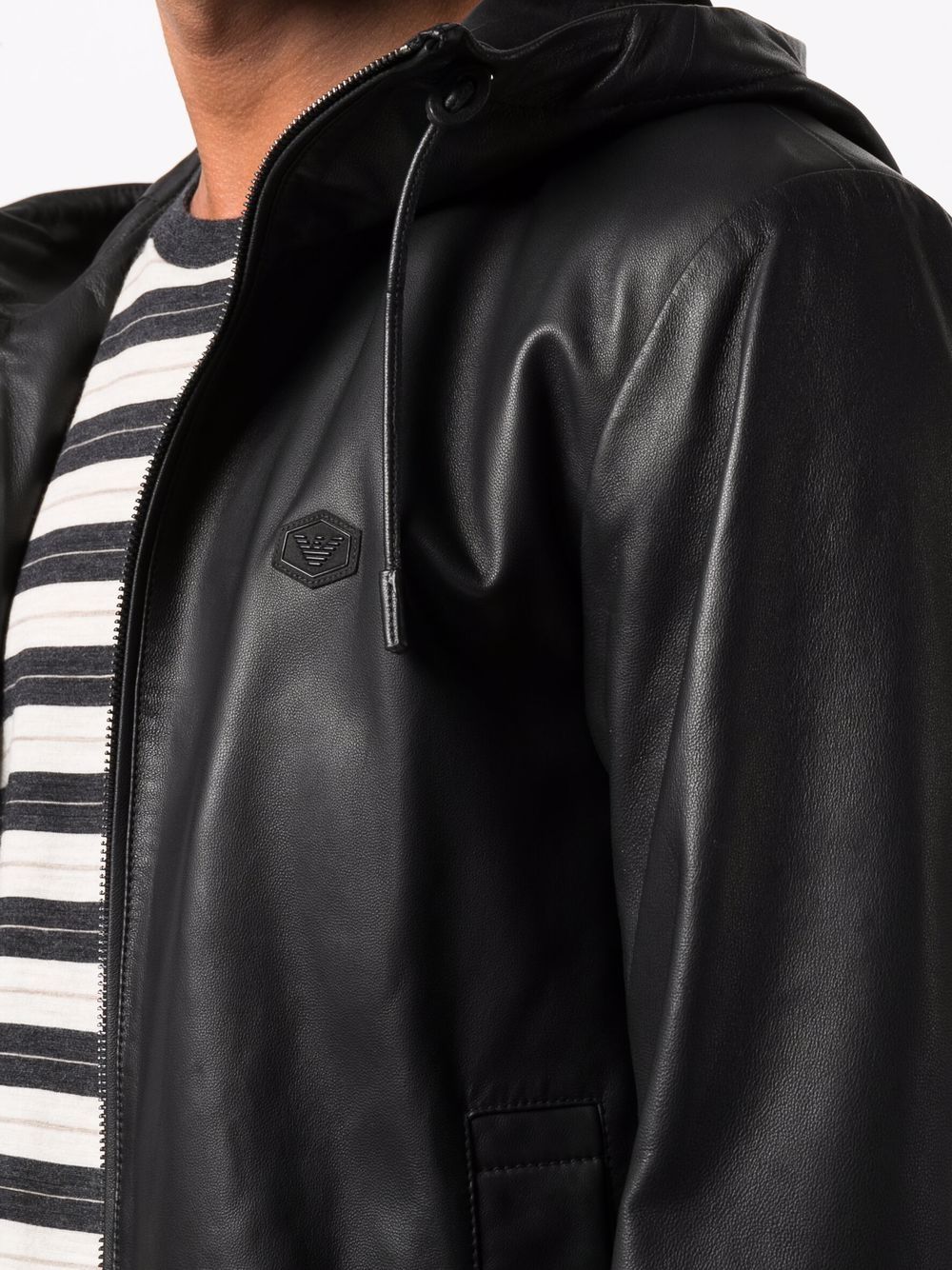 Zipped leather jacket