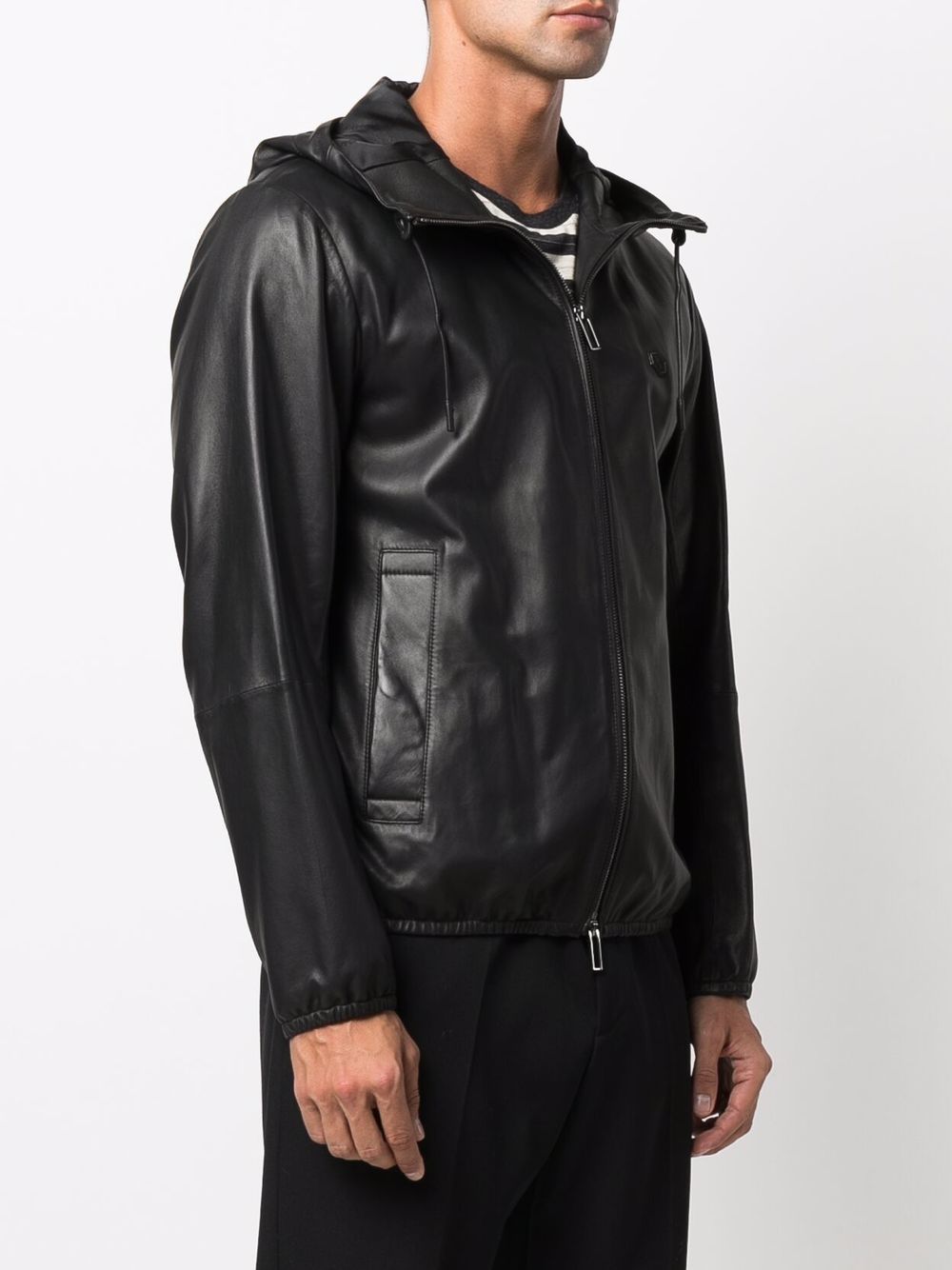 Zipped leather jacket