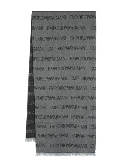 Allover logo wool blend scarf