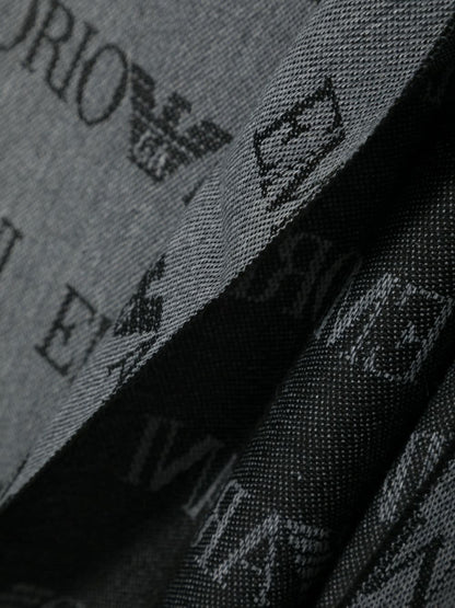 Allover logo wool blend scarf
