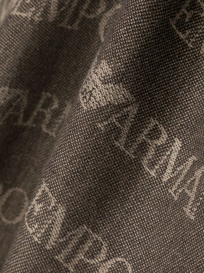 Allover logo wool blend scarf