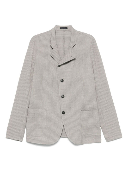 Wool single-breasted blazer jacket