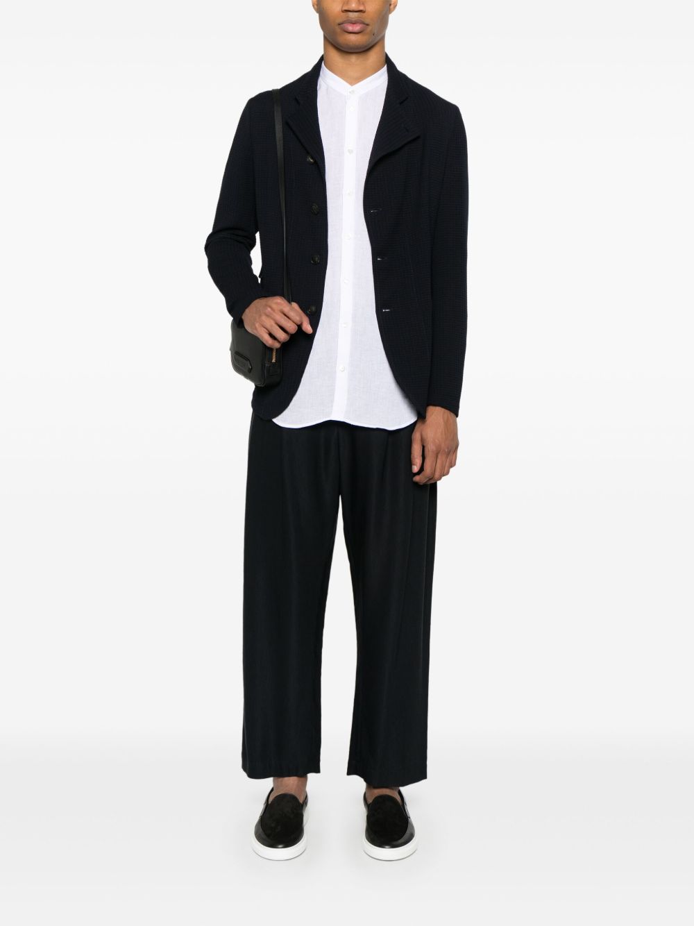 Wool single-breasted blazer jacket