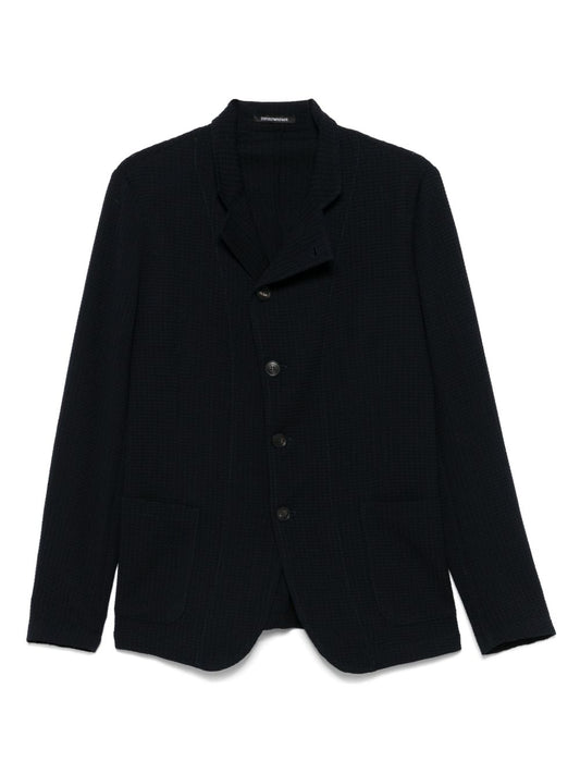Wool single-breasted blazer jacket