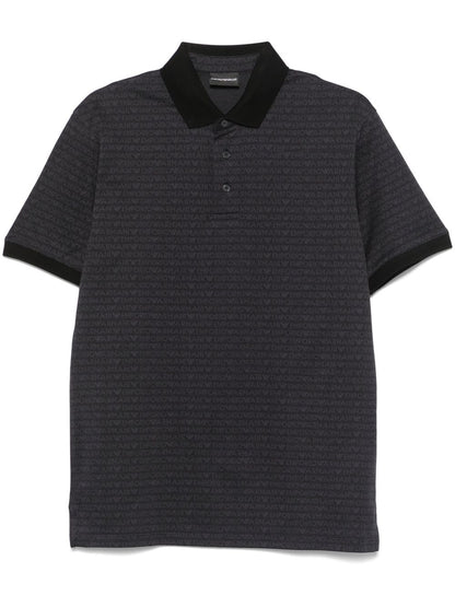 Allover logo cotton polo shirt