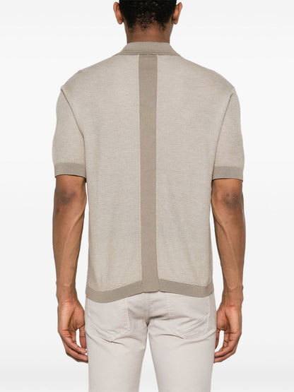Wool blend polo shirt