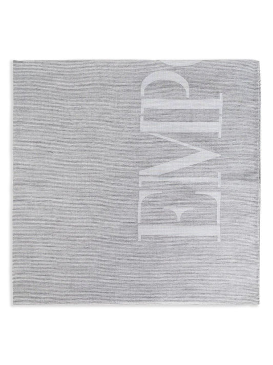 Logo cotton blend scarf