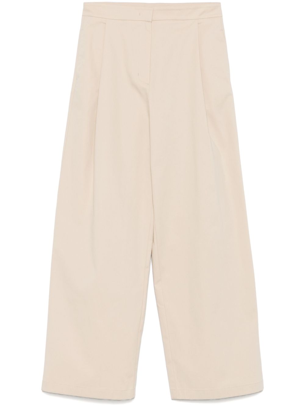 Cotton wide-leg trousers