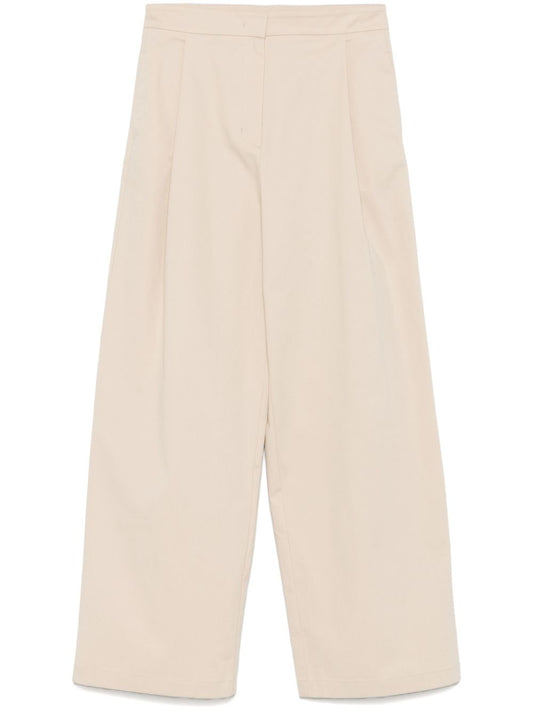 Cotton wide-leg trousers