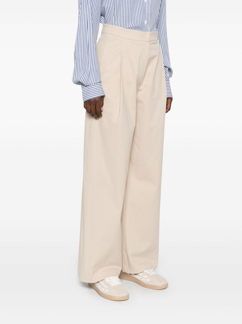 Cotton wide-leg trousers