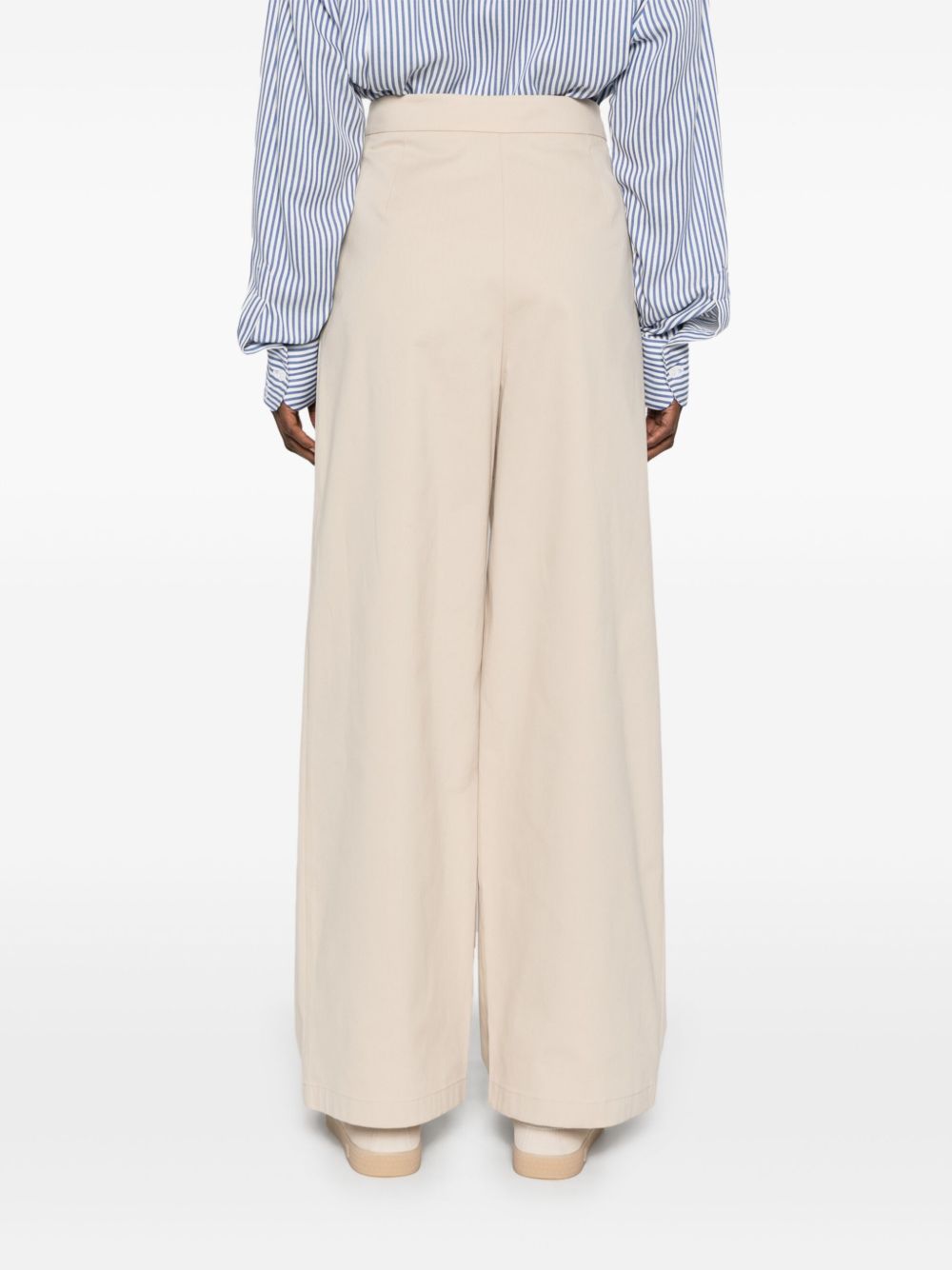 Cotton wide-leg trousers