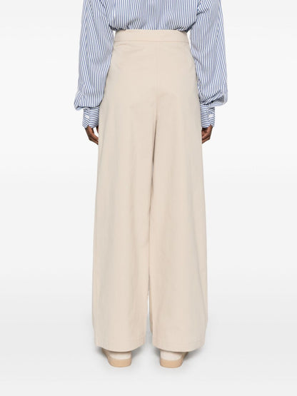 Cotton wide-leg trousers