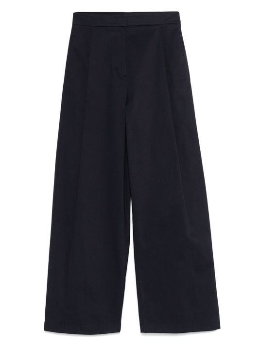 Cotton wide-leg trousers