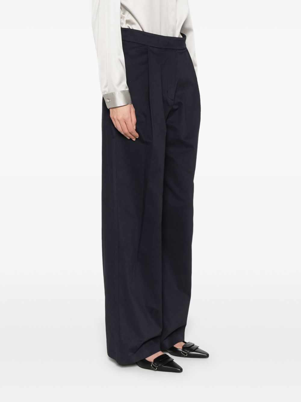 Cotton wide-leg trousers