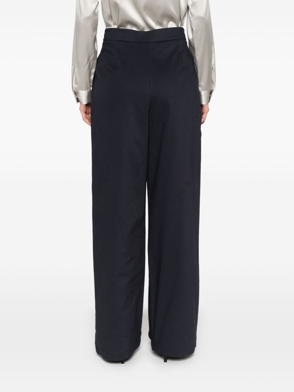 Cotton wide-leg trousers