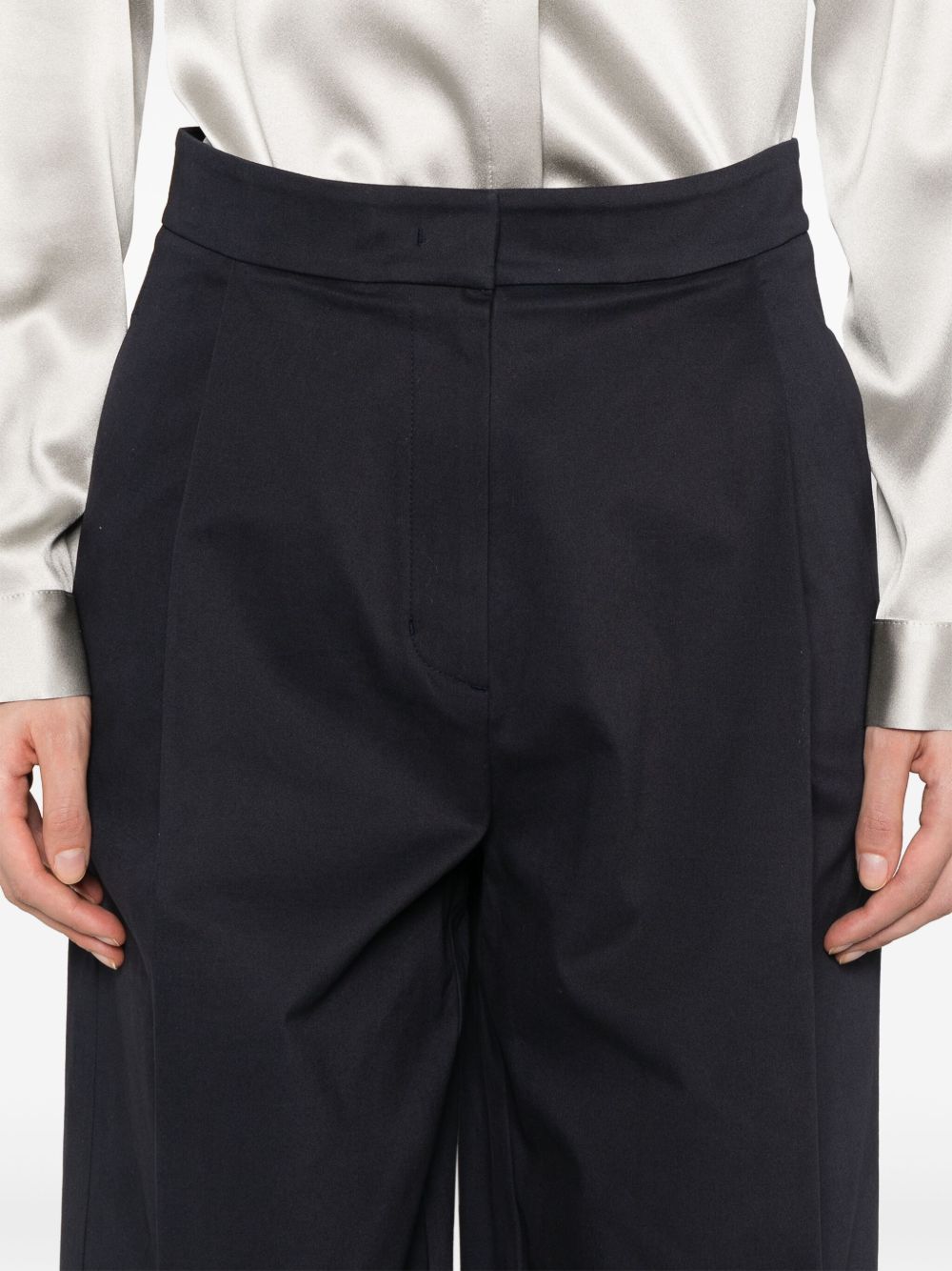 Cotton wide-leg trousers