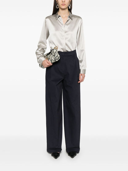 Cotton wide-leg trousers