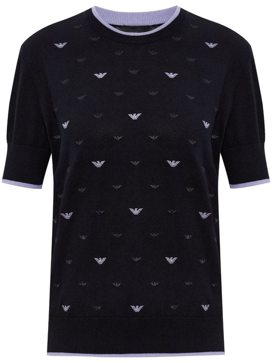 Allover logo cotton sweater