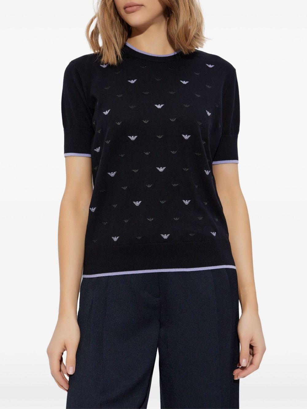 Allover logo cotton sweater