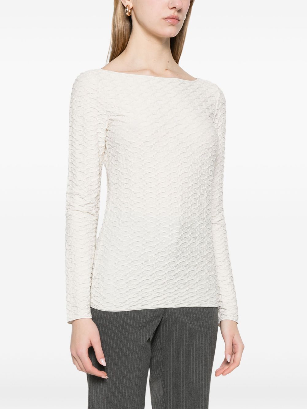 Jacquard boat-neck top