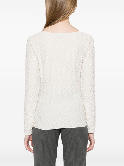 Jacquard boat-neck top