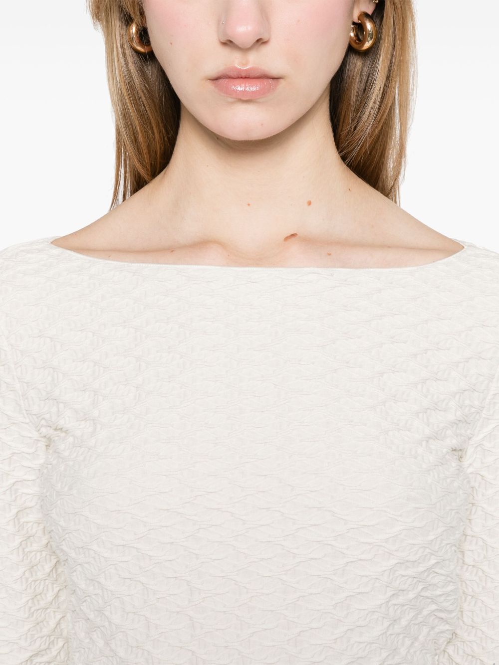 Jacquard boat-neck top