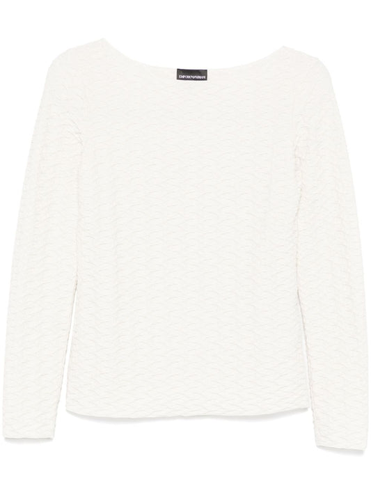Jacquard boat-neck top