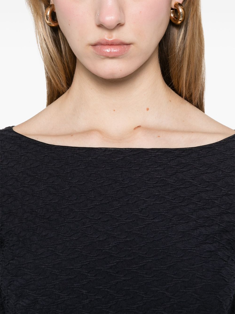 Jacquard boat-neck top