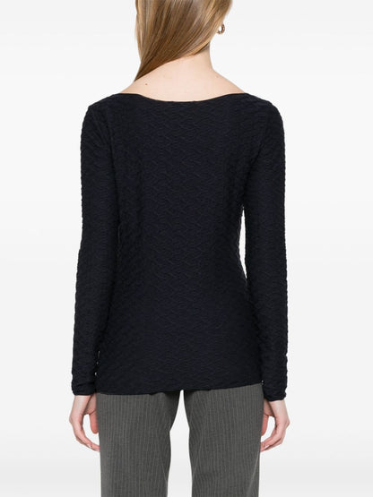 Jacquard boat-neck top