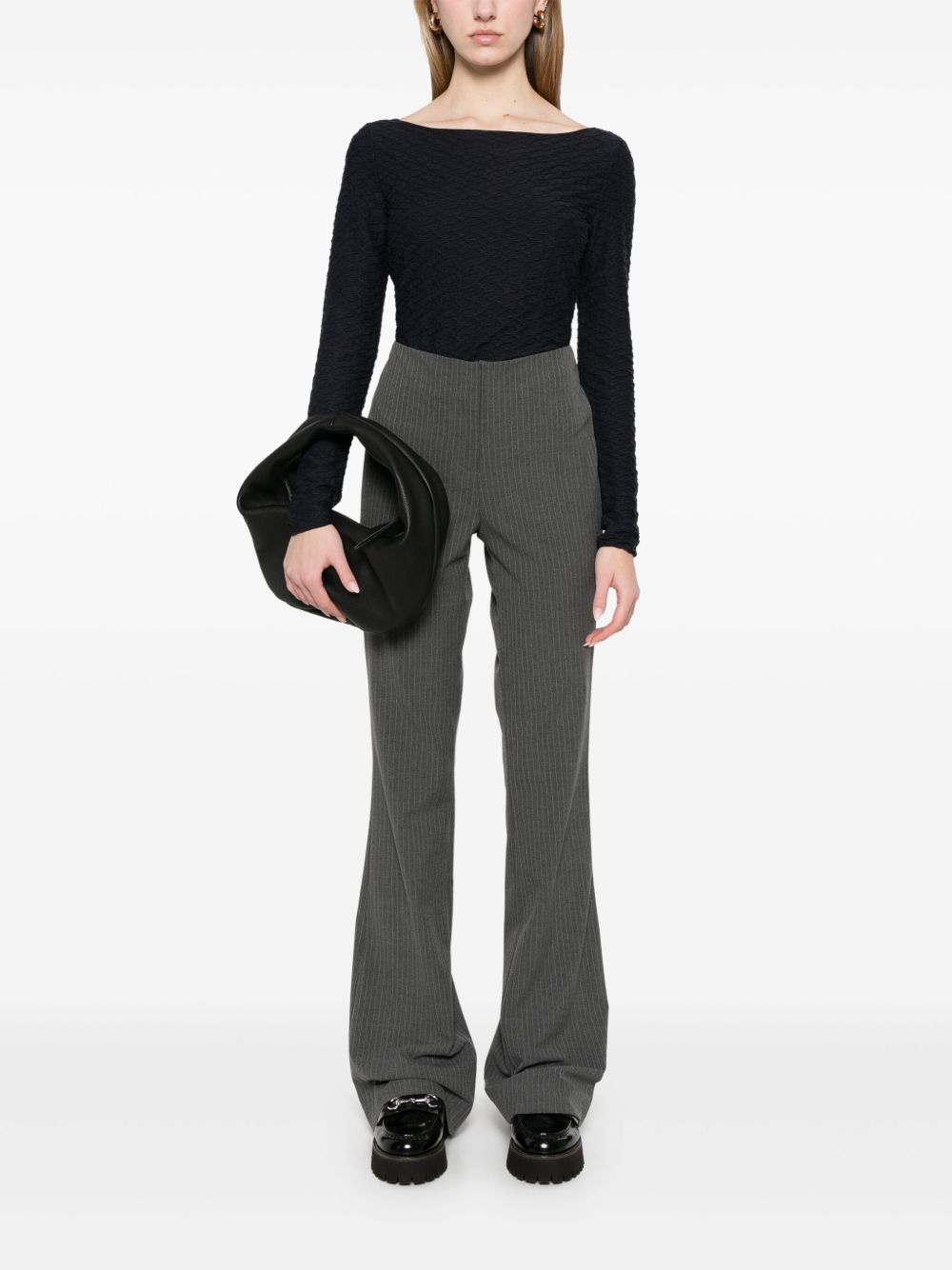 Jacquard boat-neck top