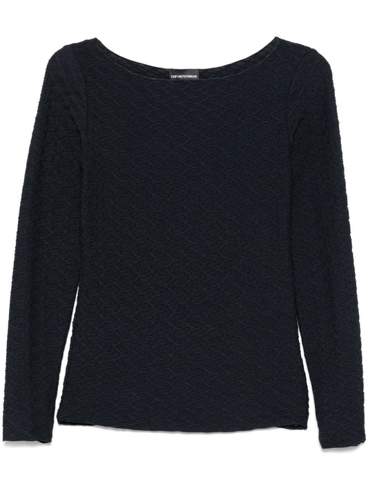 Jacquard boat-neck top