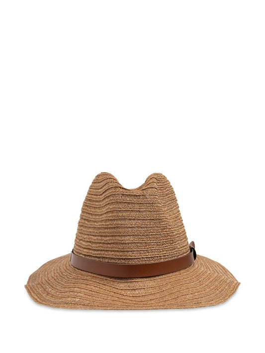 Straw fedora hat