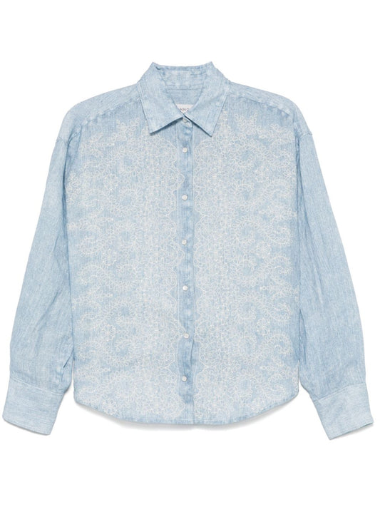 Printed linen shirt