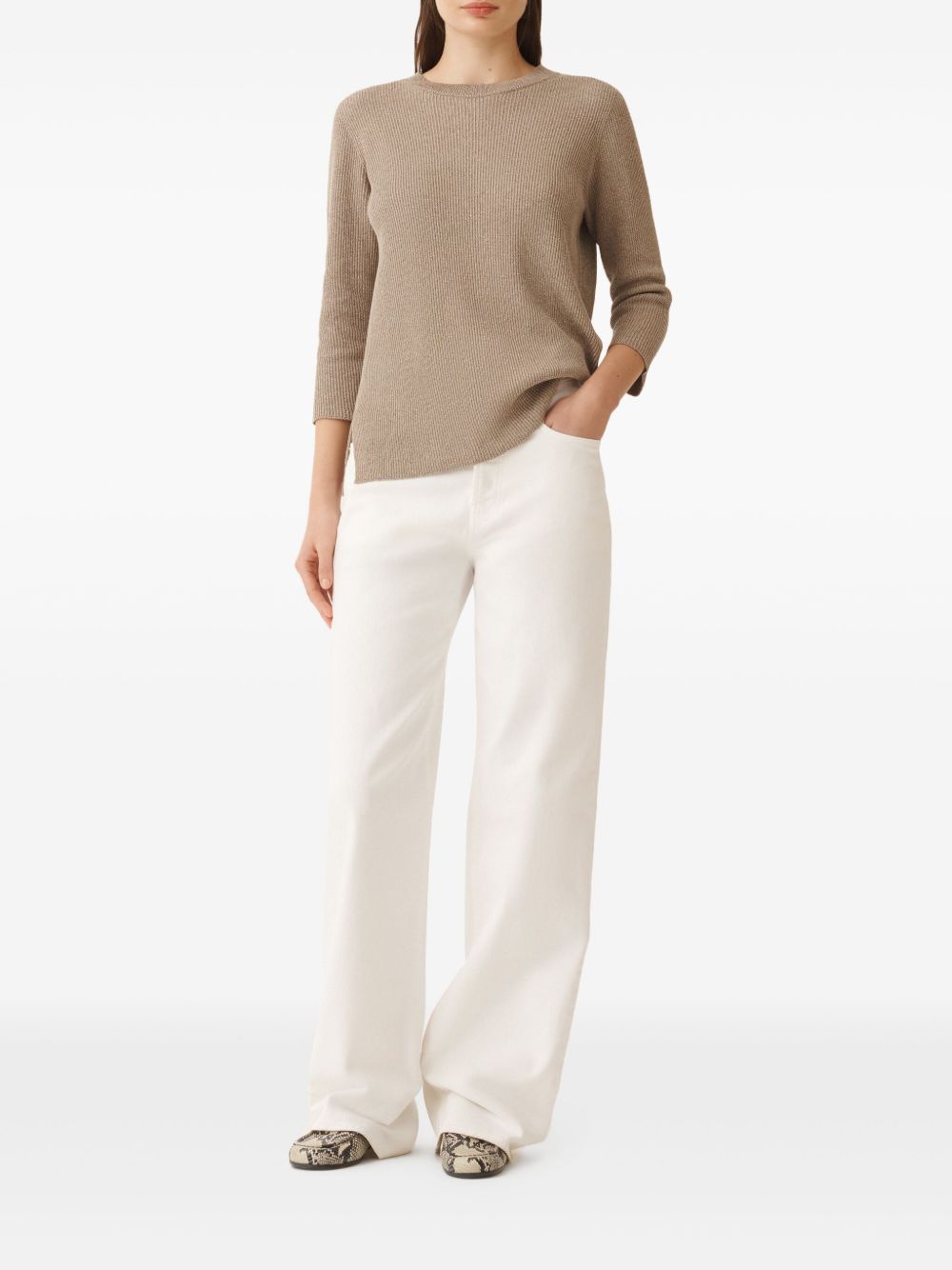 Cotton blend crewneck sweater