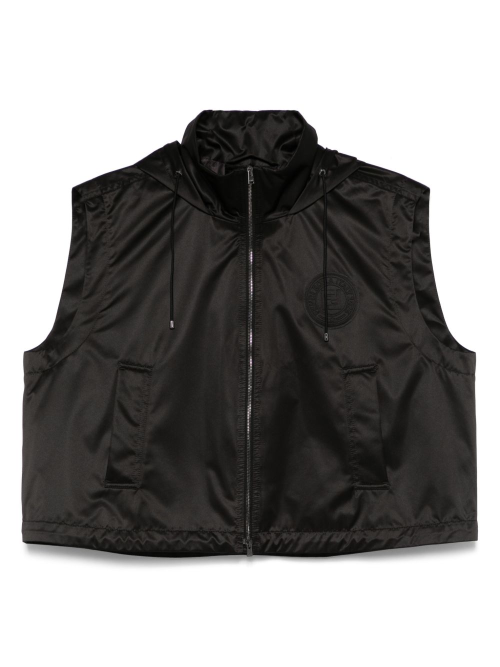 Hooded zipped vest