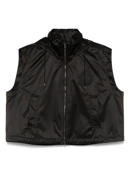 Hooded zipped vest