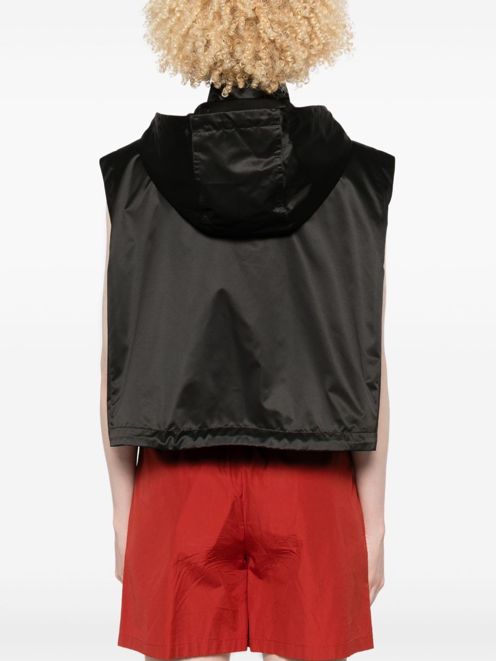 Hooded zipped vest