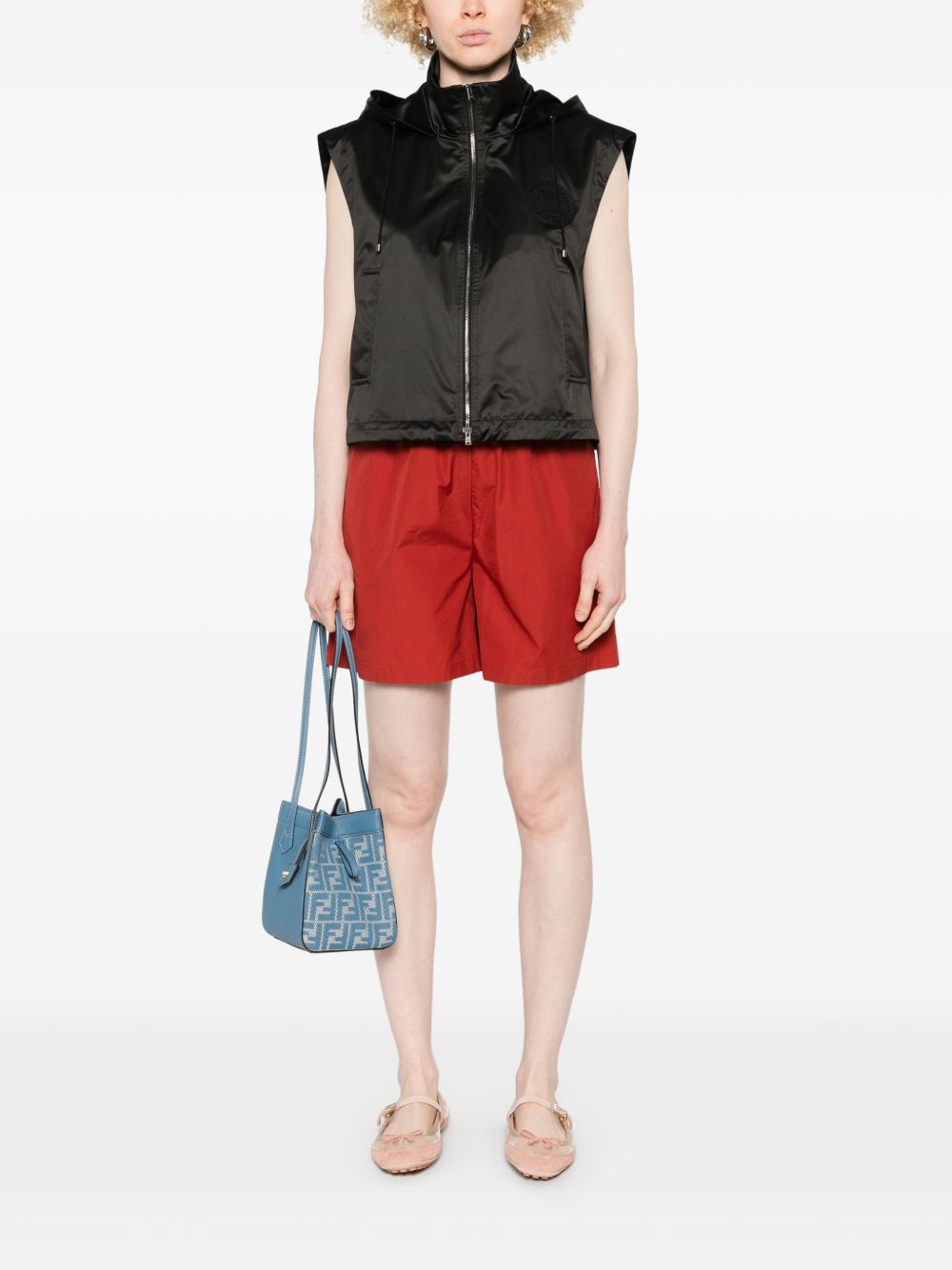 Hooded zipped vest