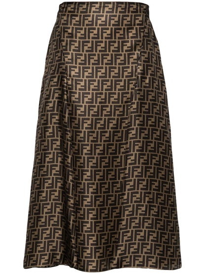 Ff silk midi skirt