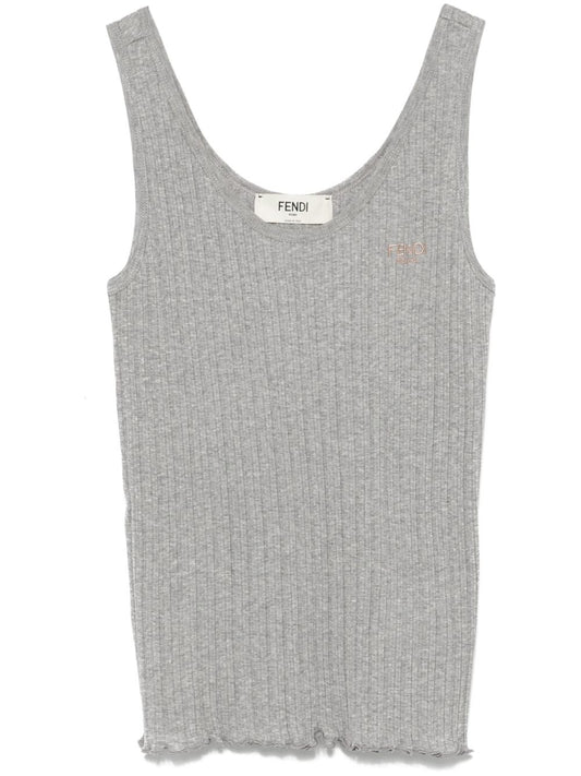 Ribbed cotton tank top