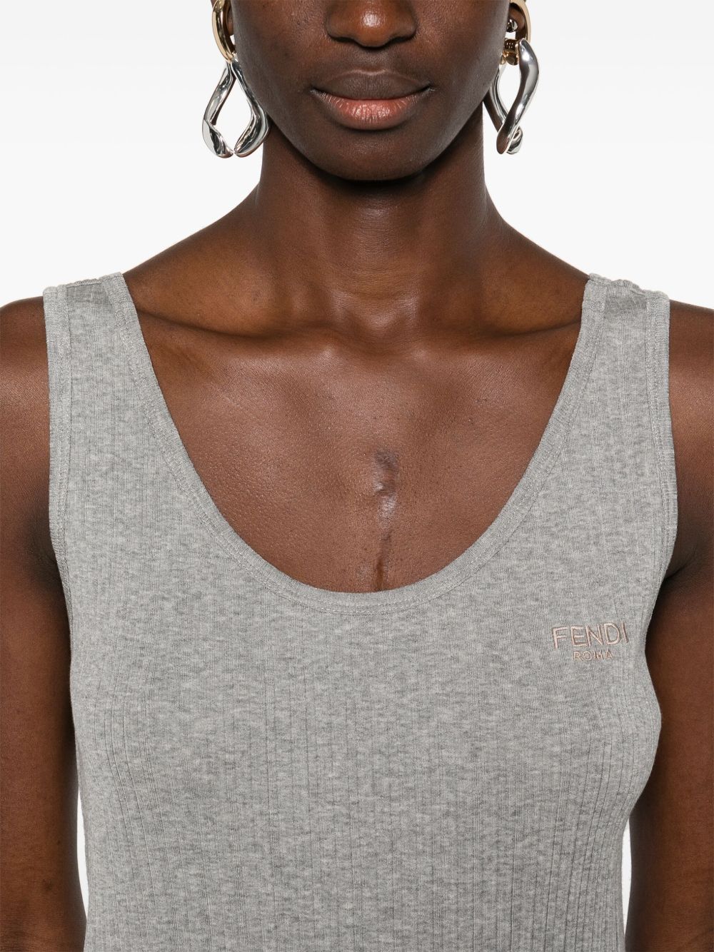 Ribbed cotton tank top