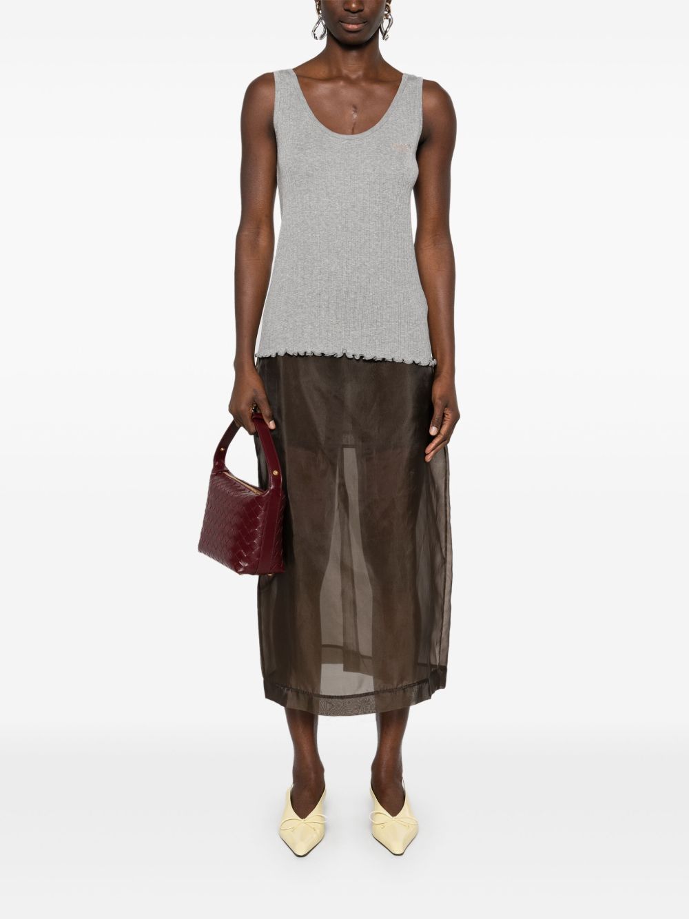 Ribbed cotton tank top