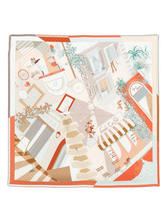 Printed silk foulard