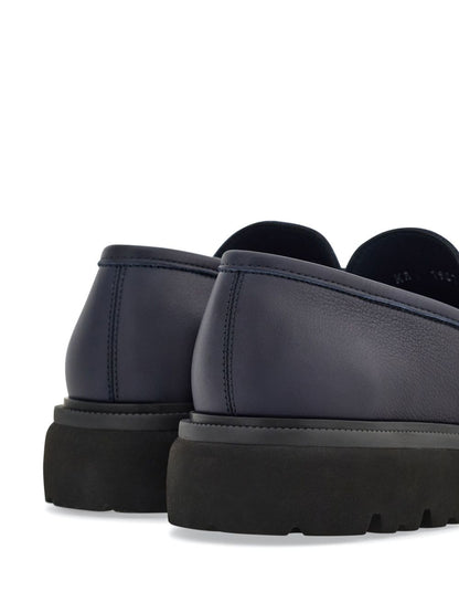 Gancini leather loafers