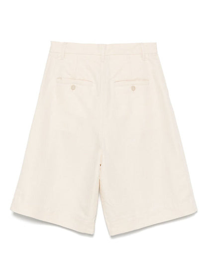Linen and cotton blend shorts
