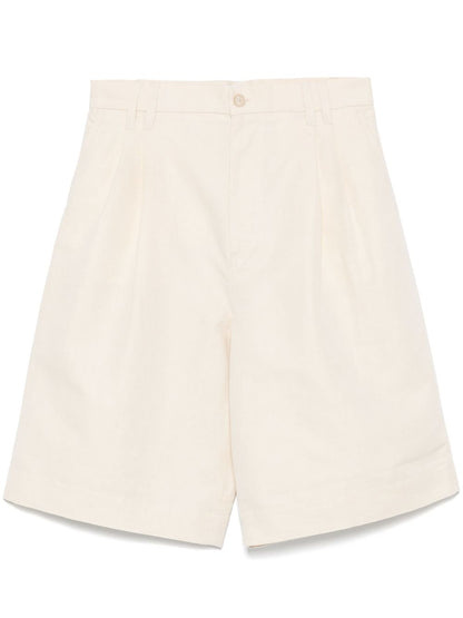 Linen and cotton blend shorts