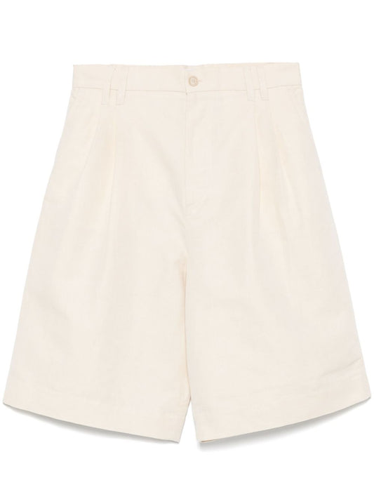 Linen and cotton blend shorts