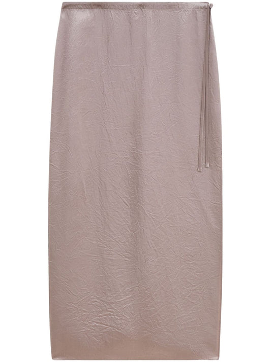 Satin midi skirt