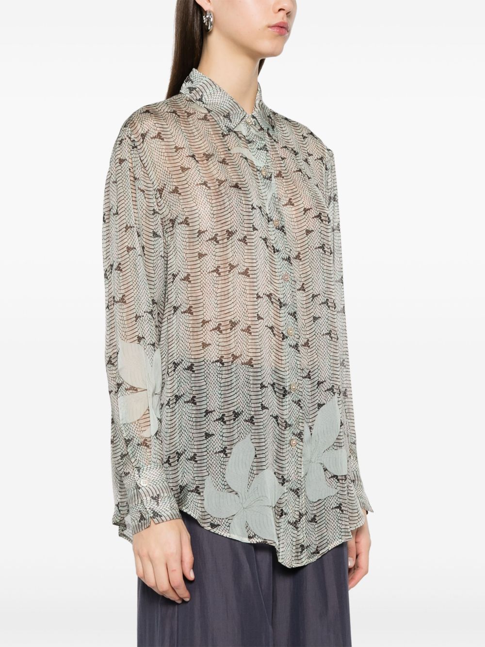 Printed silk shirt